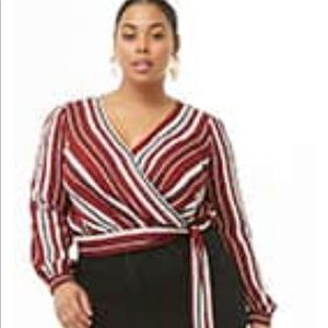 Wine and cream blouse